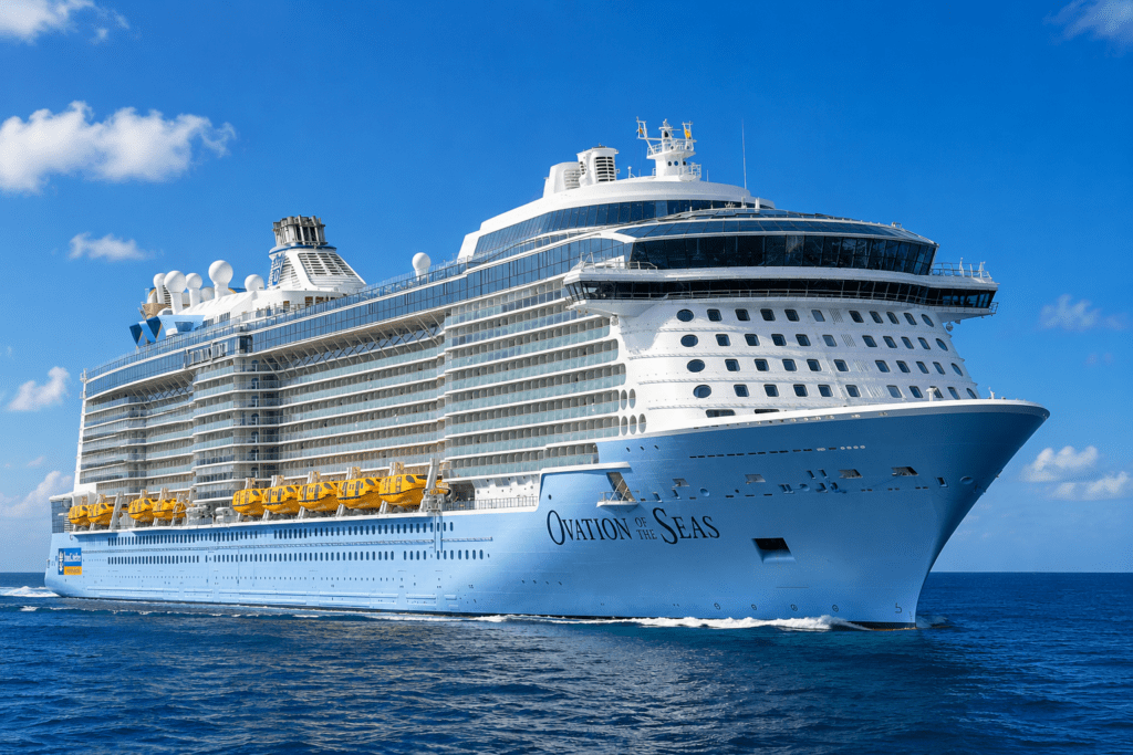 Ovation of the Seas ship exterior Ovation of the Seas cruise ship at sea Ovation of the Seas deck plans Ovation of the Seas balcony cabin Ovation of the Seas virtual balcony cabin Ovation of the Seas suite Ovation of the Seas North Star Ovation of the Seas RipCord by iFLY Ovation of the Seas SeaPlex Ovation of the Seas Two70 Ovation of the Seas Music Hall Ovation of the Seas Royal Theater Ovation of the Seas Solarium Ovation of the Seas Windjammer Marketplace Ovation of the Seas Chops Grille Ovation of the Seas Wonderland Ovation of the Seas pool deck Ovation of the Seas ship tour